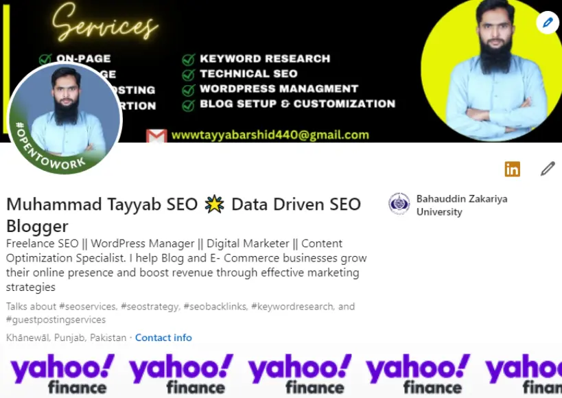 Follow me on linkedin for seo and guest posting